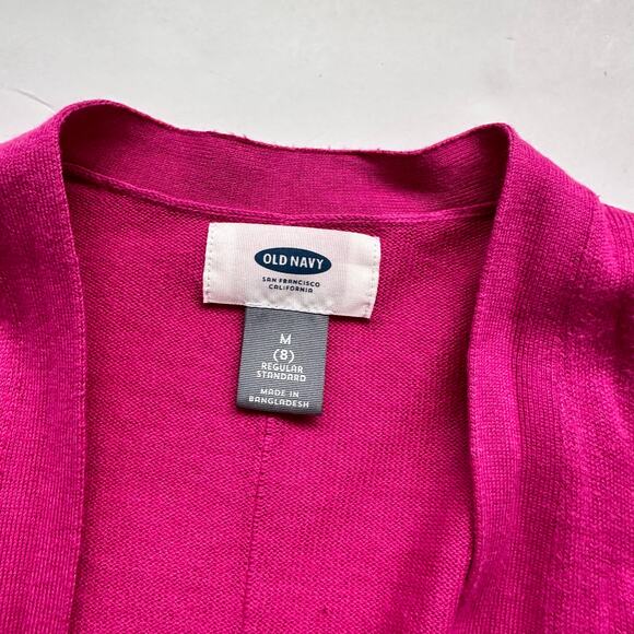 Old Navy Raspberry Tart Open Front Cardigan - Size Medium - Picture 2 of 2